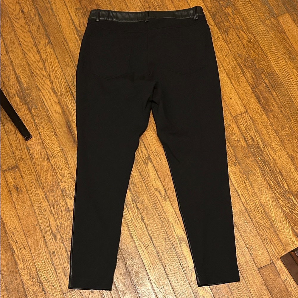 Karl Lagerfeld Black Leather-Style Trousers - Picture 5 of 6